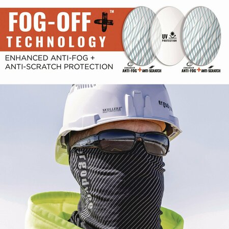 Ergodyne Skullerz THOR Anti-Scratch , Enhanced Anti-Fog Safety Glasses, Black Frame, Smoke Polycarbonate Lens 51035